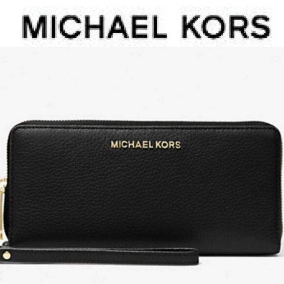 MICHAEL KORS JET SET TRAVEL MULTIFUNCTION LARGE PHONE WALLET  Michael‎ Kors Jet Set Travel Large Pebbled Leather Wallet